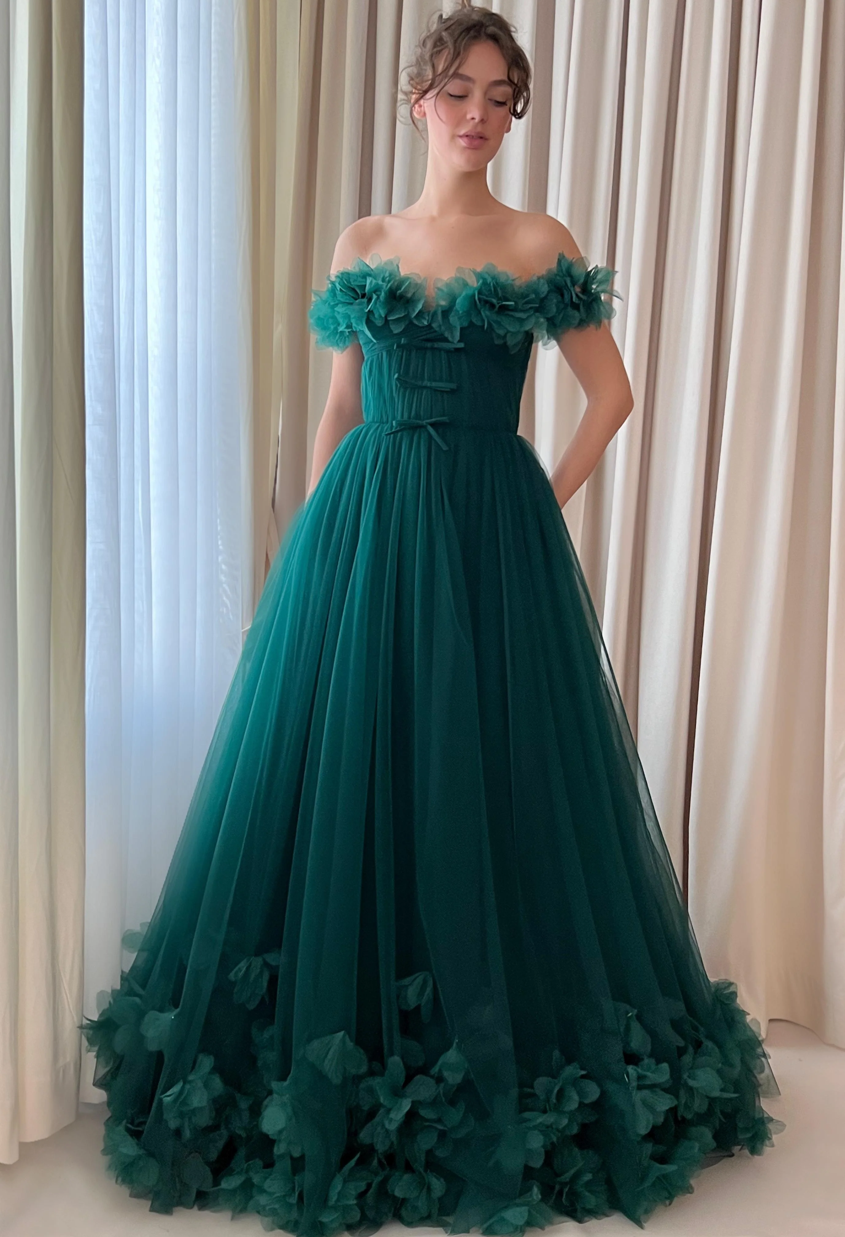 Teal Breeze Tulle Gown - Image 2