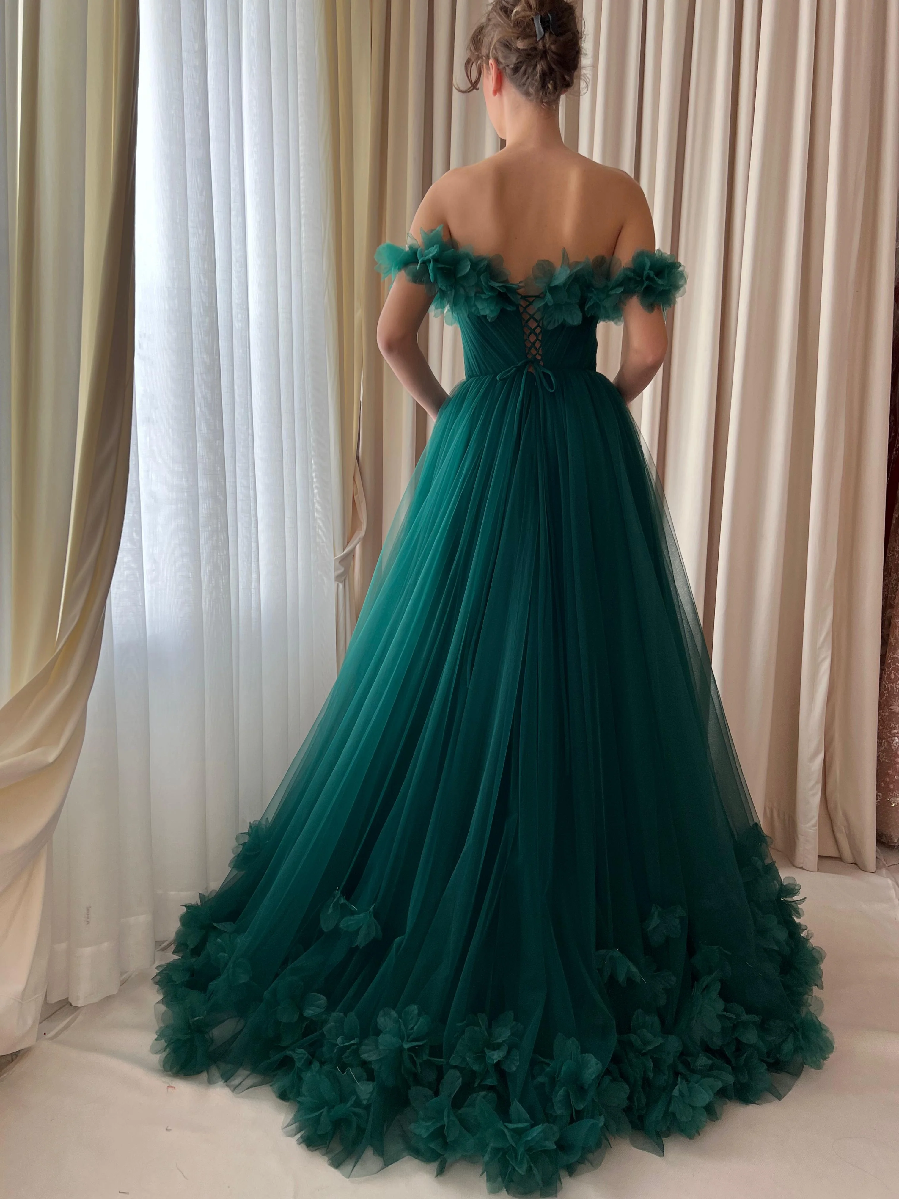 Teal Breeze Tulle Gown - Image 3