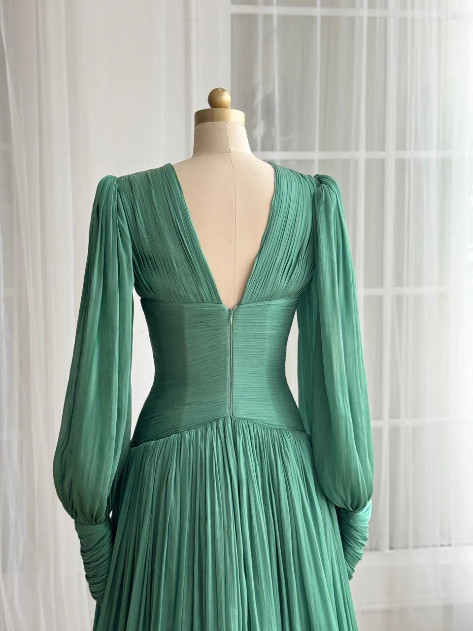 Teal Draped Gown - Image 3