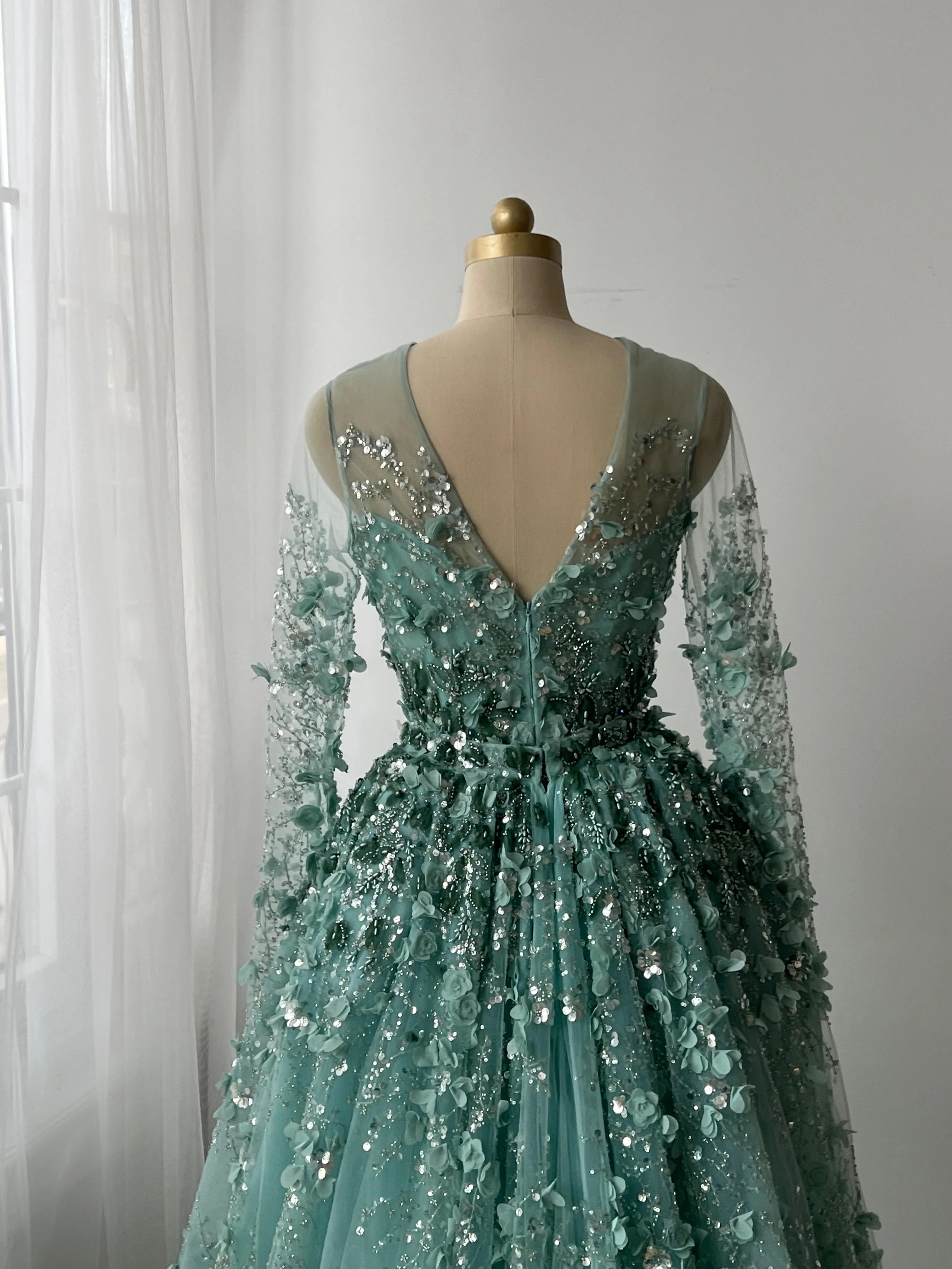 Turquoise Grandeur Gown - Image 3