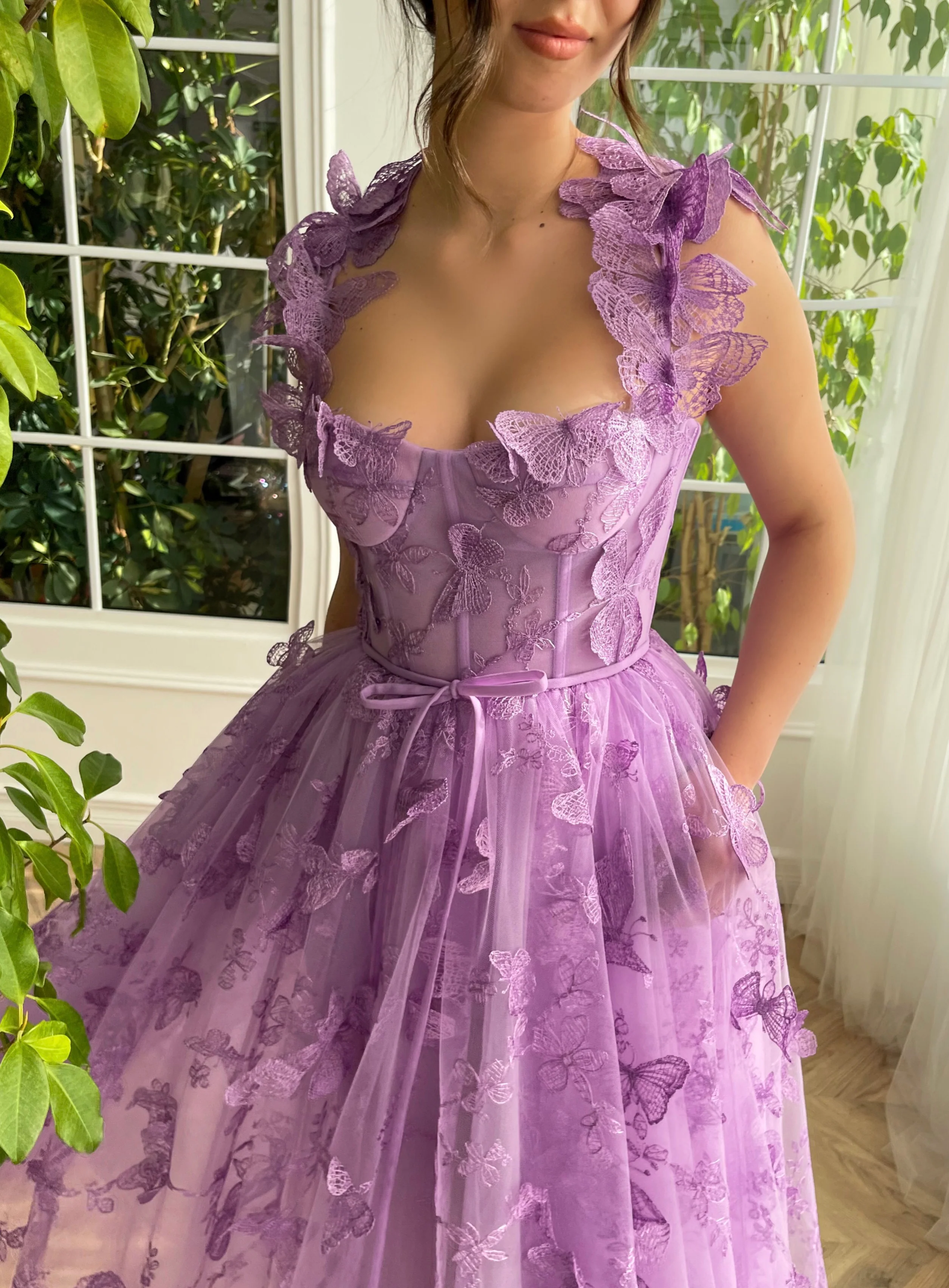 Whimsical Flutter Midi Gown - Image 3