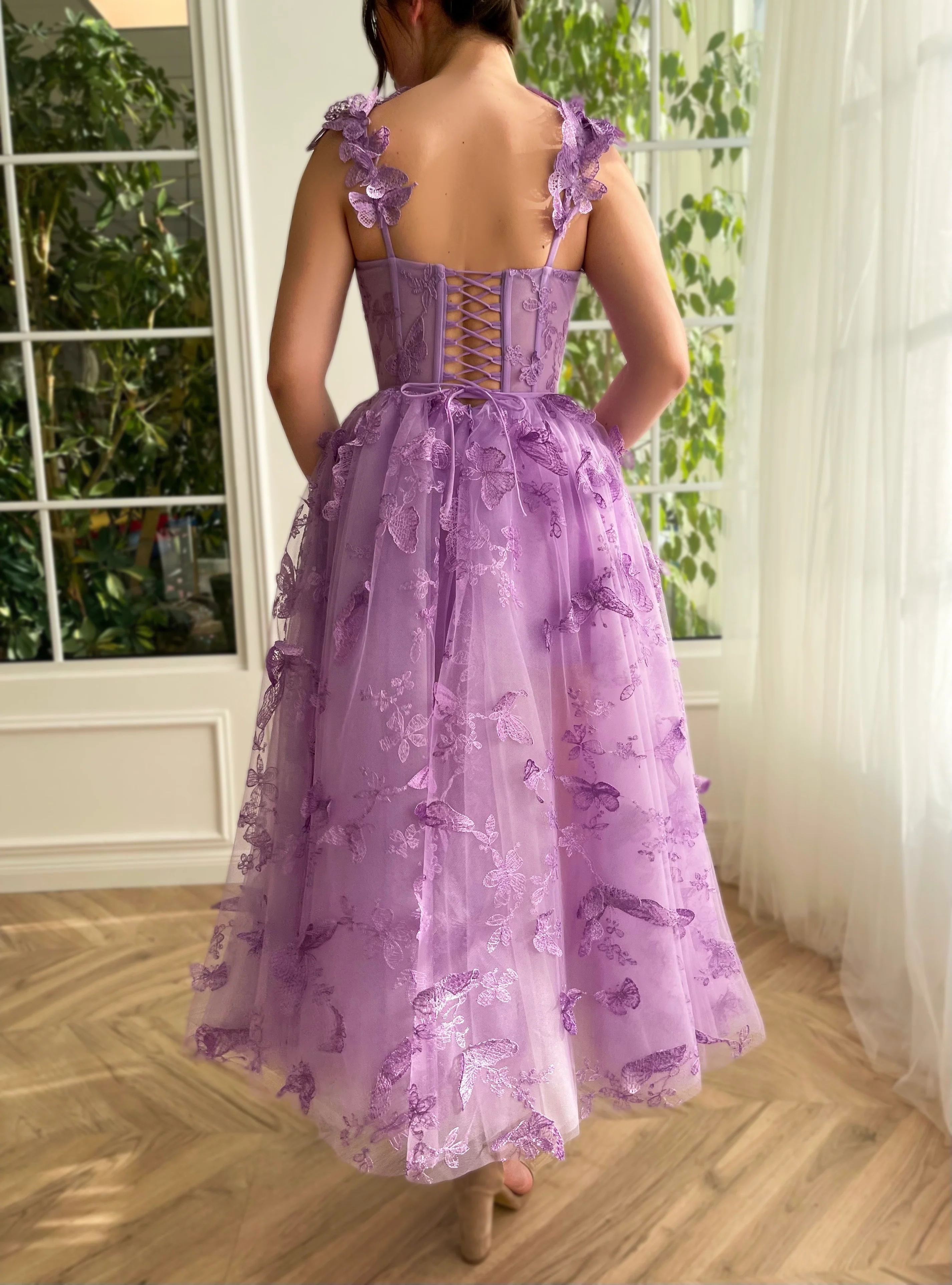Whimsical Flutter Midi Gown - Image 5