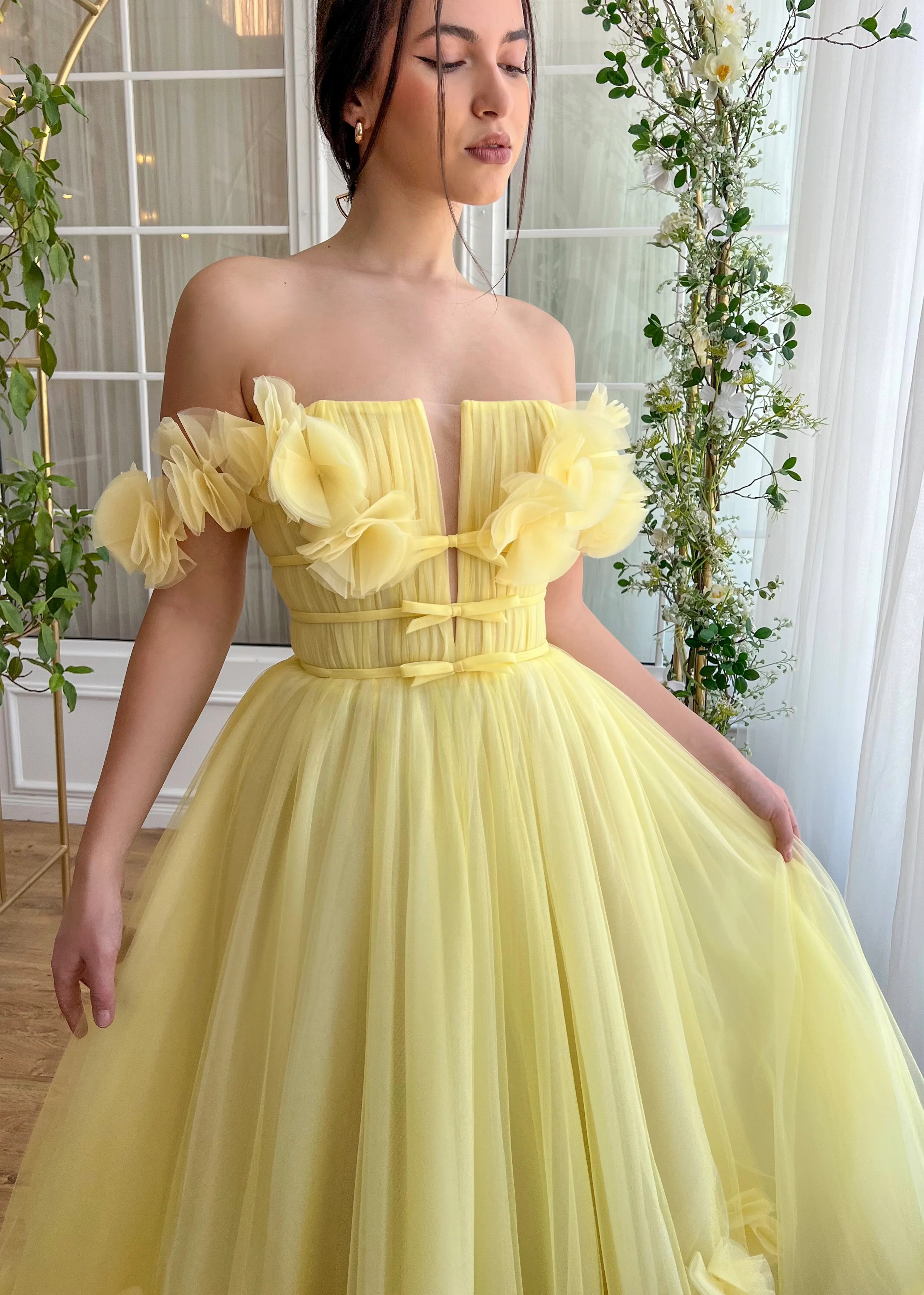 Yellow Magnolia Midi Dress