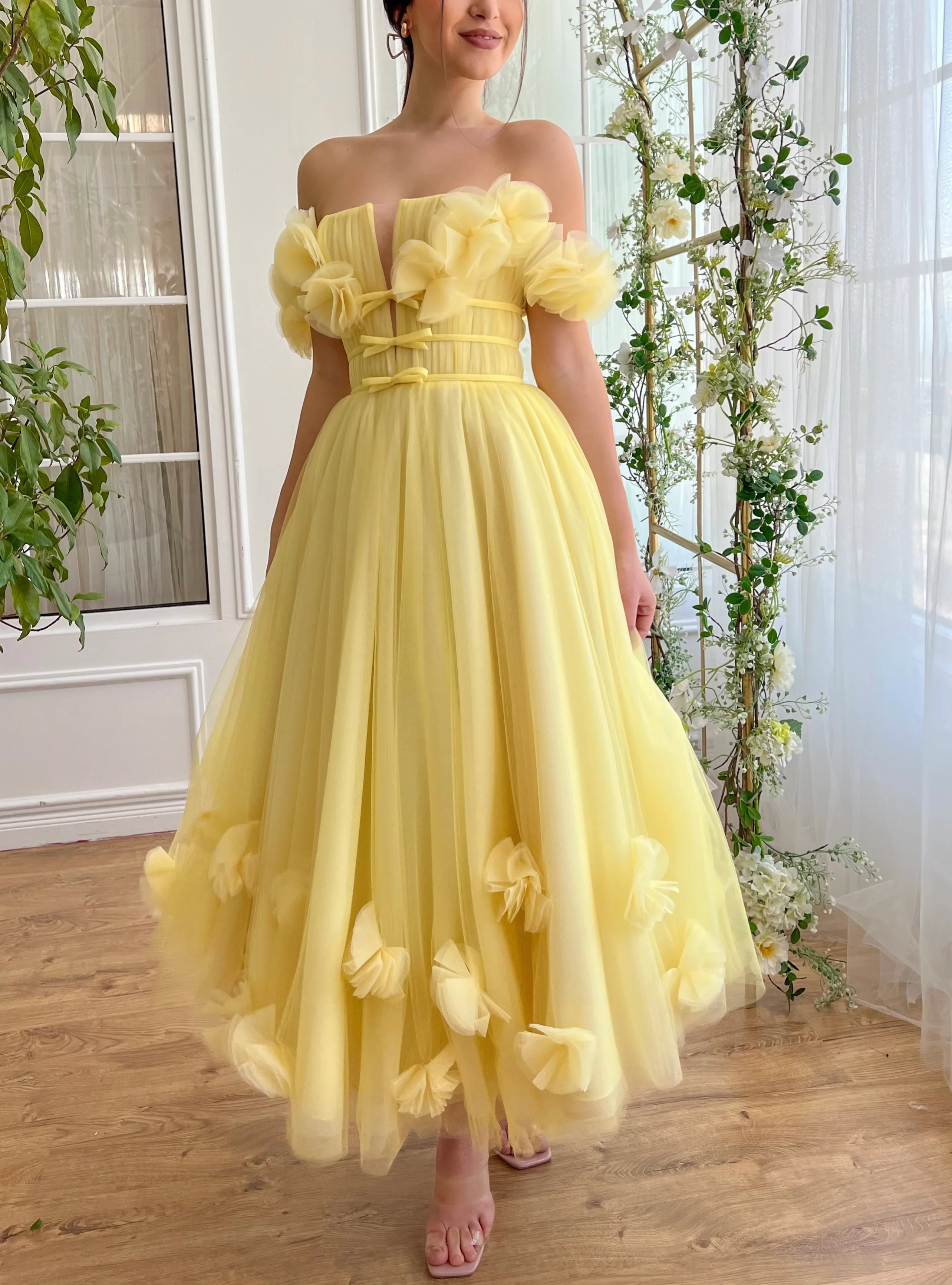 Yellow Magnolia Midi Dress - Image 4